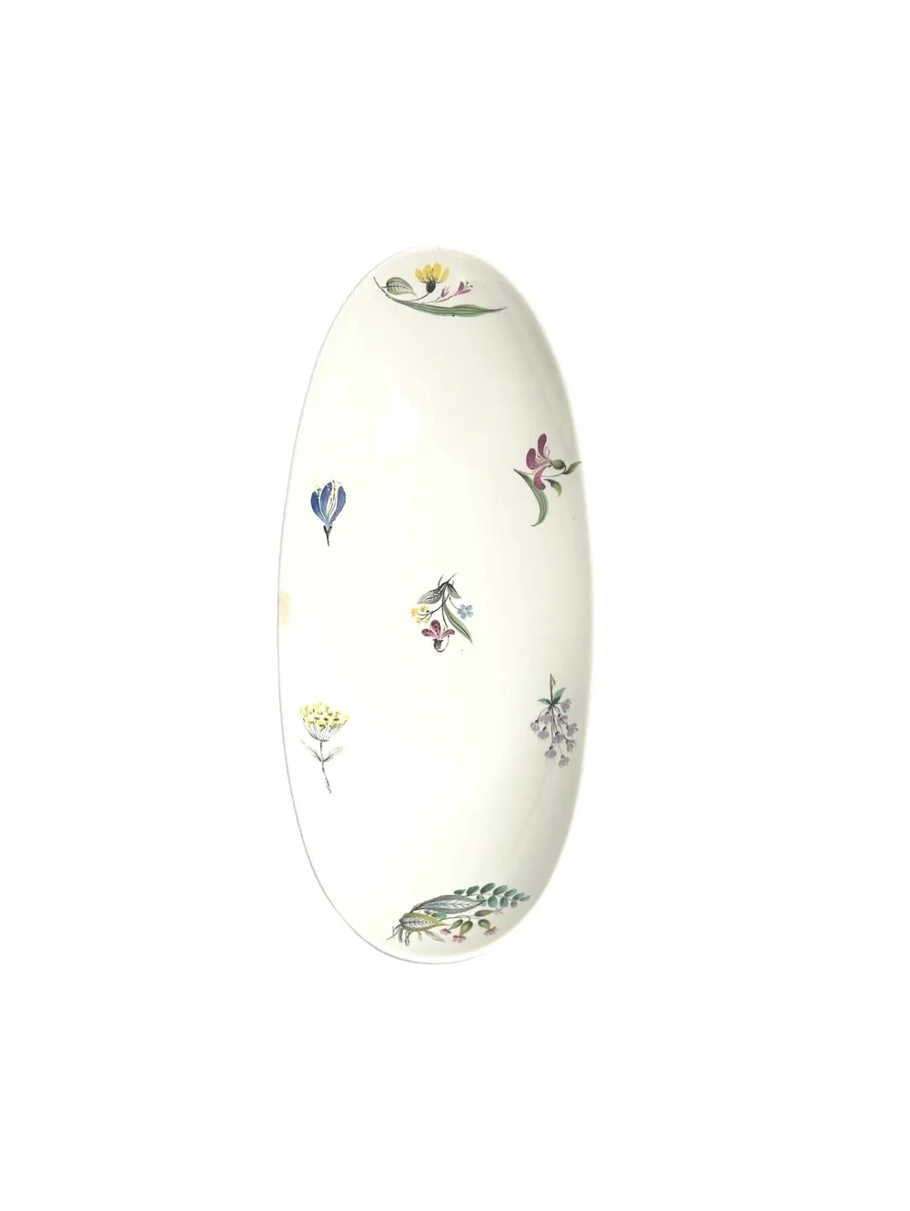 Vintage Eva Zeisel for Hallcraft Oval Serving Platter with Floral Design